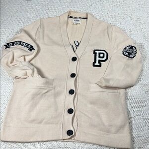 PINK Victoria’s Secret Logo Varsity Cardigan